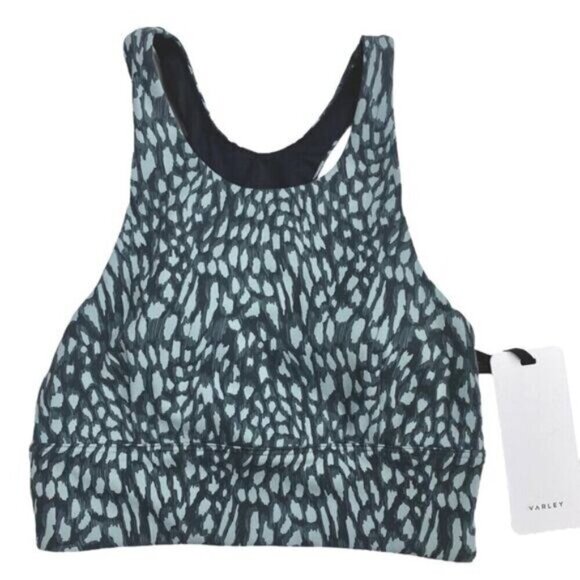 Varley Let's Move Harris Sports Bra XS Petrol Motion Speckle - Picture 3 of 5